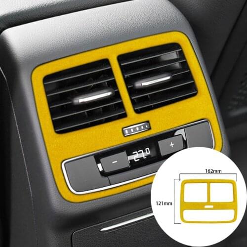 For Audi A4L 2017+ Alcantara Suede Wrap Car Armrest Box Back Air Outlet Vent Panel Strip Cover Trim Sticker Internal Accessories