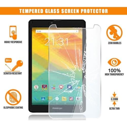 Screen Protector for Prestigio Muze 3708 3G /Muze 3718 3G Tablet Tempered Glass Scratch Resistant Anti-fingerprint Film Cover