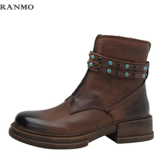 2021 Autumn French Elegant Retro Boots Womens Boots Fashion All-match Boots Platform Boots Leather Shoes Womens Platform Heels