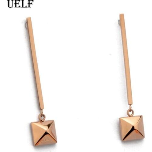 Uelf New Korean Square Statement Drop Earrings 2019 for Women Fashion Vintage Geometric Dangle Hanging Earring Jewelry