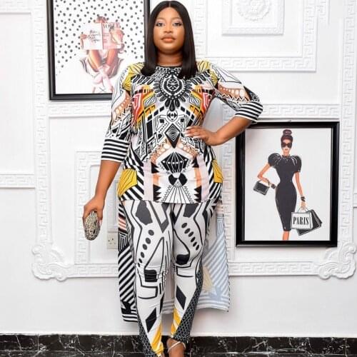 2 Pieces Womens Pant Sets New Arrival Long Top And Pants Fashion Clelebrity Lady Elegant Long Sleeves Casual Matching Sets 2021