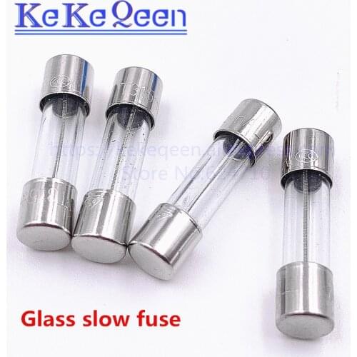 100pcs/Box 5*20mm 8A 250V Slow Fuse 5*20 T8A 8000mA 250V Glass Fuse 5mm*20mm