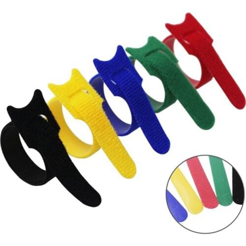 20pcs/lot Magic sticker nylon buckle cable ties reusable Self-adhesive headphone cable line bundle nylon cable ties
