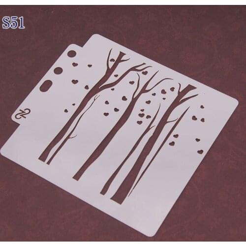 5PCS Love tree Layering Stencils Drawing Color Spray stencil DIY Scrapbook photo album Decorative Embossing DIY card craft