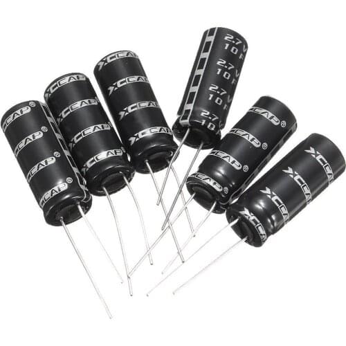 6pcs 2.7V 10F Cylindrical Ultra Super Farad Capacitor High Power Supercap