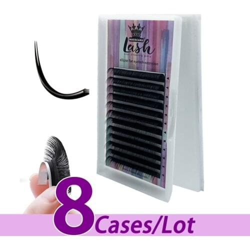 8pcs/lot 2021 new style 100% handmade flat eyelash top quality flat eyelash extensions vender ellipse flat eyelash extension