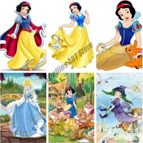 5D DIY Diamond Painting Disney Snow White Anime Cross Stitch Kits Mosaic Diamond Embroidery Full Square Drill Home Decoration