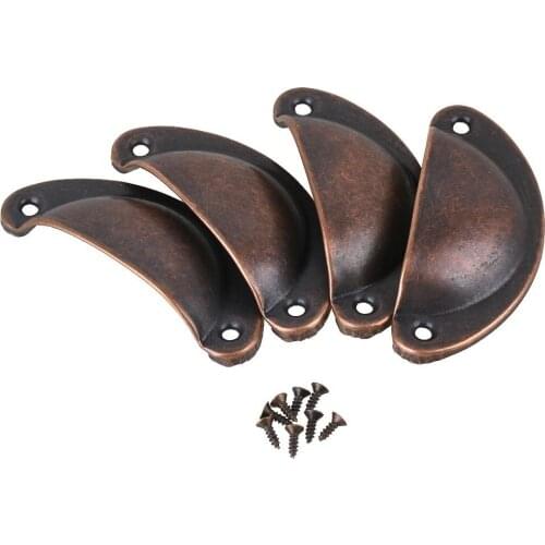 Bronze Vintage Decorative Cabinets Wardrobe Door Drawer Pull Handle Retro Semicircle Knobs Pack of 4