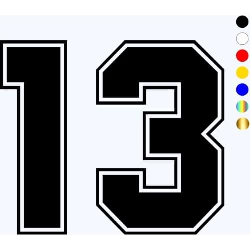 CK3230# multicolor 20*17cm Number 13 reflective funny car sticker vinyl decal waterproof car auto stickers silver/ black