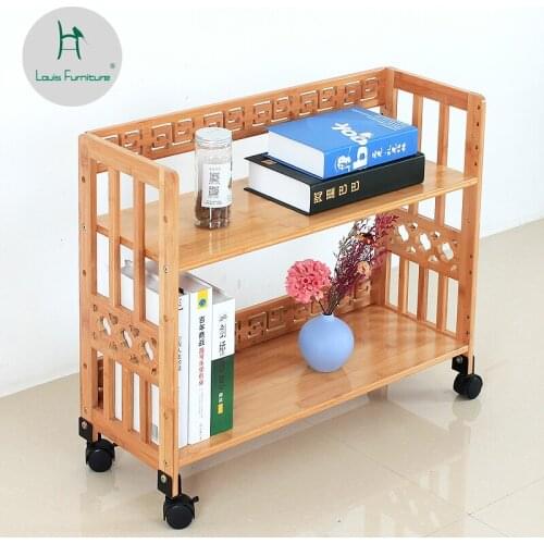 Louis Fashion Childrens Bookcases Bookshelf with pulley, movable antique carving, modern simple student