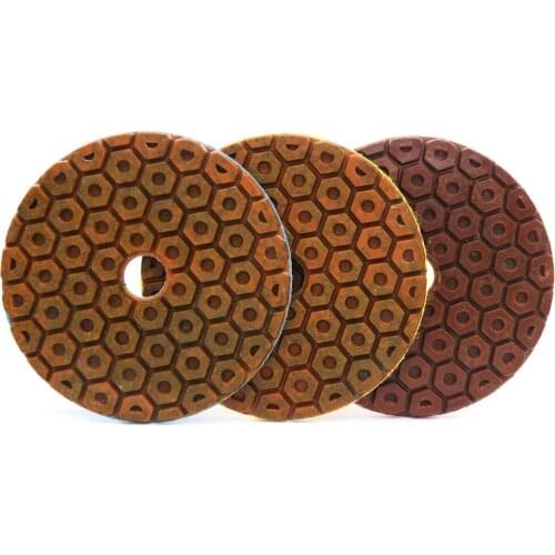 3PCS 4inch Diamond Metal Polishing Pads Copper Bond Grinding Wheel Floor Sanding Disc for Concrete Granite Marble Stone