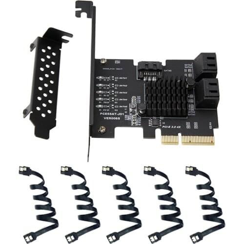Add On Card 5 Port SATA 3.0 Card PCIE SATA Controller PCI-E SATA Hub/Card PCIE to SATA3 Card HDD SSD PCI Express X4 Gen3 Adapter