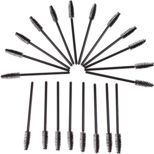 500 pcs/lot Eyelash Eye Lashes Make Up Brushes Black Disposable Mascara Wand Brush Spoolies Makeup kit