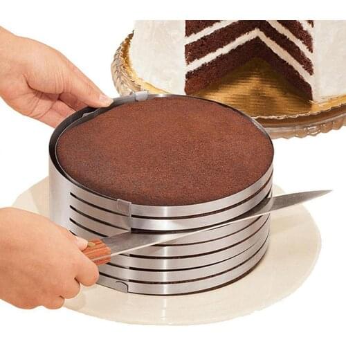 Round Bread Cake Cutter Slicer Stainless Steel Cake Mousse Baking Mould Ring Adjustable Tool Mold