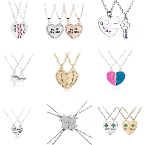 Hot Sell Personalized Puzzle Pieces Necklace Set of 2/3/4/5/6 hand stampe Best Friends Autism Necklace BFF Couples Jewelry
