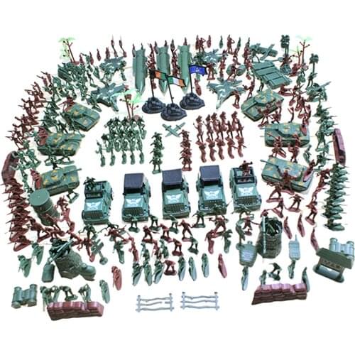 MagiDeal Plastic Army Men Playset 4cm Soldier Action Figures with Scaled Vehicles - 307 Pieces