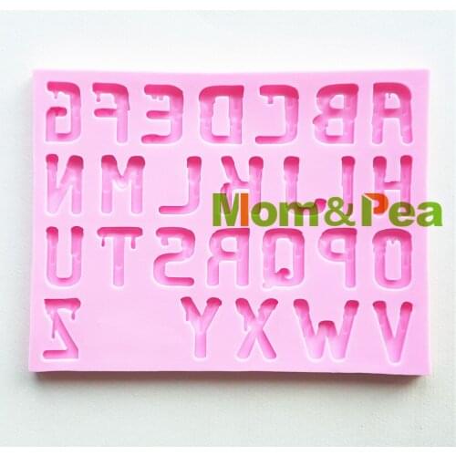 Mom&Pea 1408 Free Shipping Letters Silicone Mold Cake Decoration Fondant Cake 3D Mold Soap Mold Food Grade