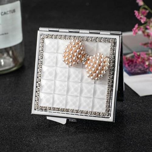 Mini Pocket Cosmetic makeup mirror,2 Sides Foldable hand compact mirror make up bowknot,Wholesale Party Favors Gifts Souvenirs