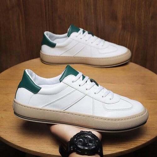 Mens Shoes 2021 New Student Low Cut Autumn Chic Board Shoes Tide Breathable Korean Casual All-Match White Shoes Men