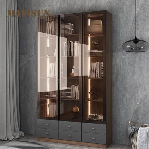 Floor Student Creative Large Storage Space Bookcase For Books With Double Doors Bookcase Living Room Household Furniture
