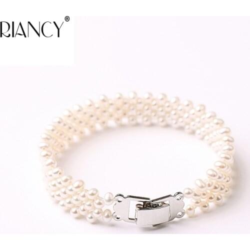Natural freshwater Exquisite pearl bracelet women jewelry,white pearl charms bracelet 925 silver jewelry wedding gift