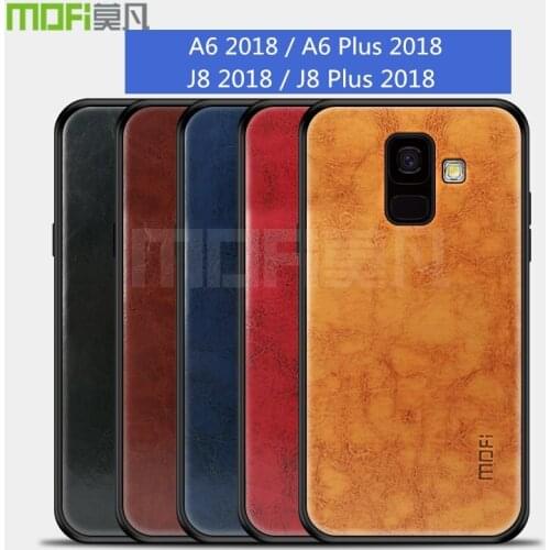 Original Mofi Ultra Slim Cases For Samsung A6 Plus 2018 Case Soft TPU Leather Pattern TPU For Samsung Galaxy J8 Plus 2018 Cover