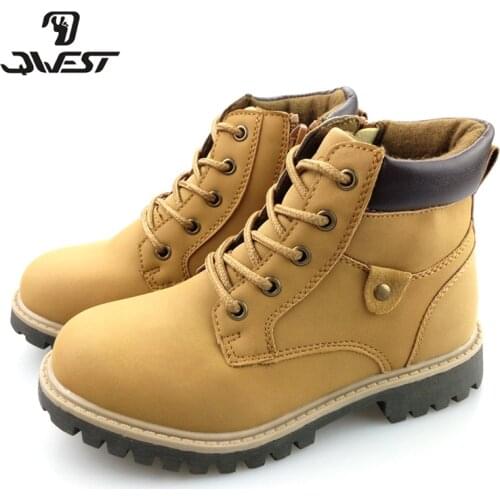 QWEST (by FLAMINGO) Autumn Felt Lace-Up& Zip Childrens Shoe High Quality Gentleman Rome Non-slip Kids Boots for Boy 82B-SW-0892