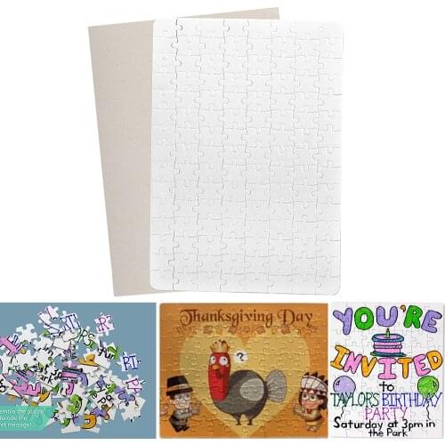 A4 Blank Sublimation Jigsaw Puzzles DIY Heat Transfer Craft Thermal Vivid Picture 120 Pcs Family Toys Gift