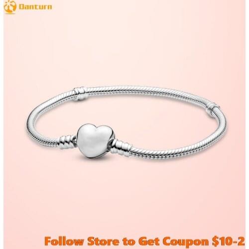 Genuine 925 Sterling Silver Bracelet Moments Snake Chain Bracelets Friendship Bangles Women Luxury Jewelry