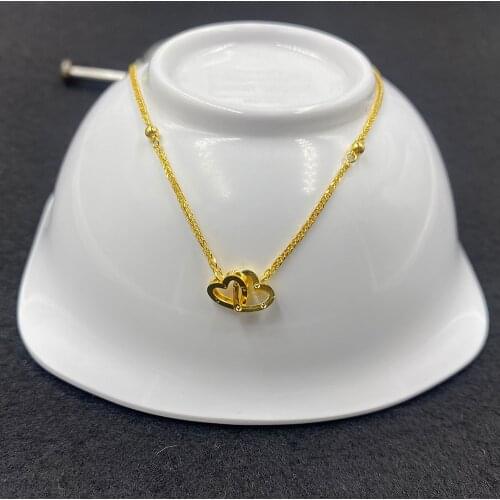 Sinya Pure Au750 18k Gold Necklace Dauble Heart Design Pendant New Arrival Fine Jewelry Lover Ladies Mother Best Gifts 2021