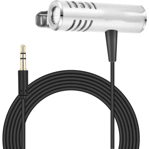 Professional Clip-on Lapel Mic Lavalier Omni-directional Double Condenser Microphone Silver Yanmai R933