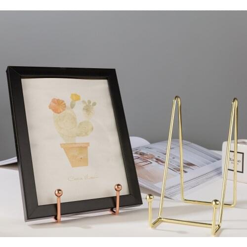 Nordic Ins Rose Gold Desktop Book Shelf Household Photo Display Stand Metal Storage Rack