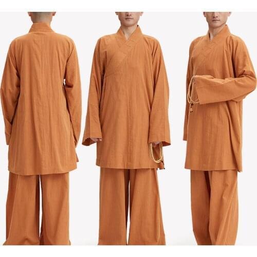 UNISEX 100%cotton Spring&Summer zen buddha uniforms lohan/arhat martial arts clothing buddhist shaolin monk kung fu Wushu suits