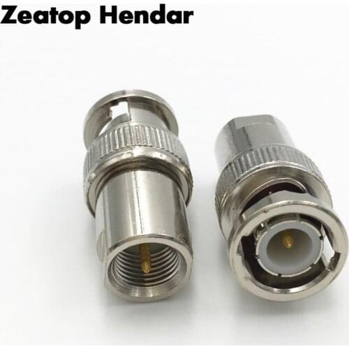 1Pcs Brass FME Male Jack to BNC Male Plug Jack M/M Radio RF Coax Coaxial Adapter Connector Straight Nickel Plated