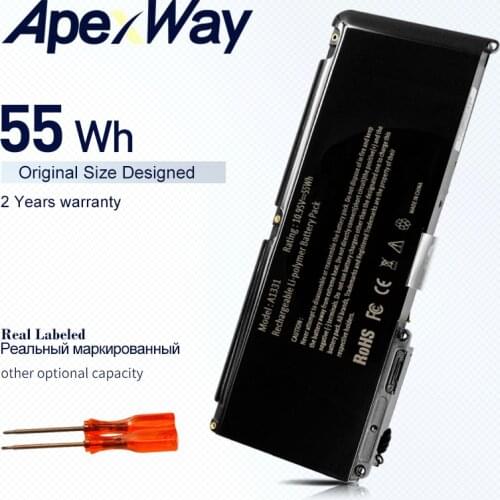 10.95V Laptop Battery A1331 A1342 For Apple MacBook 13" Pro 15 17 Unibody 15 13.3-Inch MC207 661-5391 020-6580-A 020-6582-A 55Wh