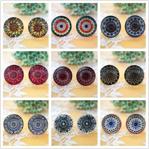 10PCS Round 20MM Mixed Glass Cabochon for bracelet necklace Cameo Base Setting Jewelry Accessories hand made Supplies