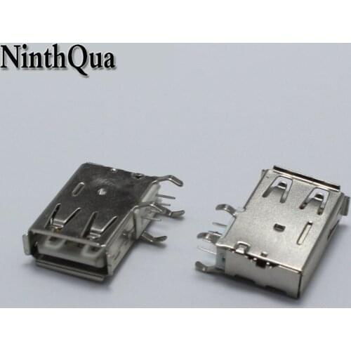 10pcs USB Type A Long Type Female Socket Connector Welding 90 Degrees Right Angle Pin DIP Plug Jack DIY Connectors