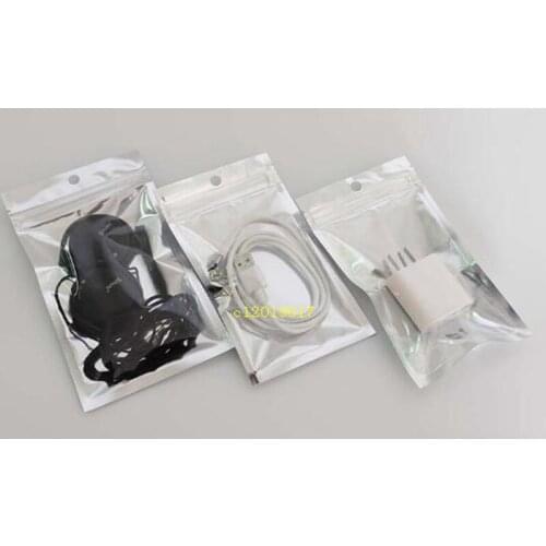 12*7.5/ 13*8.5/15*10.5cm anti-static Valve Plastic Retail Packaging Pack Bag Zip Lock Bag Retail Package for AUX cable