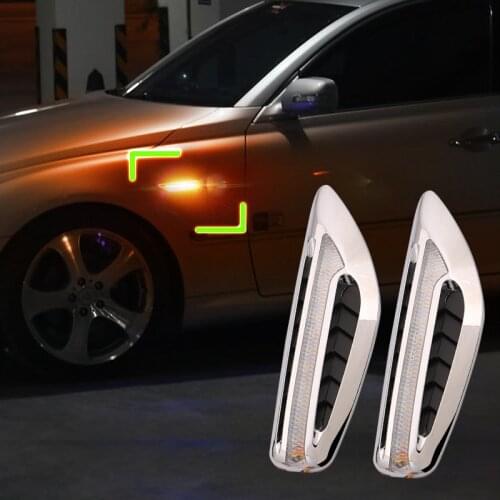2Pcs LED Car Turn Signal Lights Dynamic Side Marker Lamp Abs Waterproof Flowing Decorative Light Universal Auto Accessories 12V