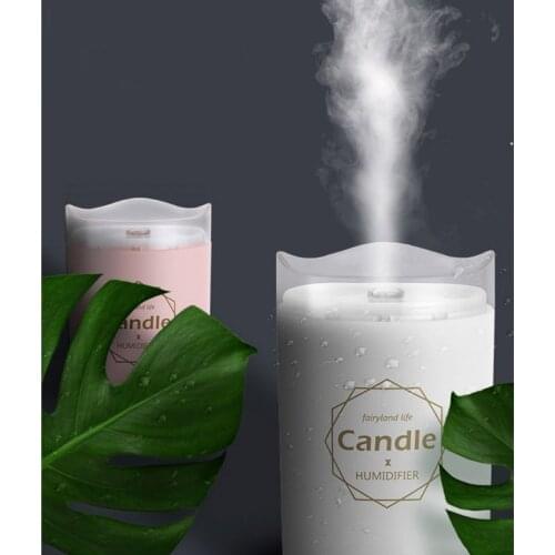 300ML Air Humidifier Candle Romantic Soft Light Aroma Essential Oil Diffuser USB Charging Mist Maker Home Car Purifier Wholesale