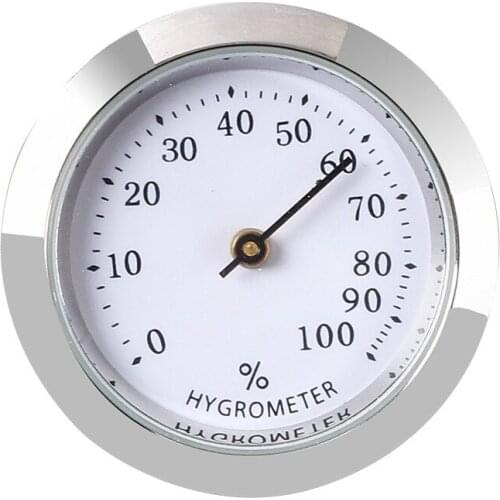 37mm Silver/Gold Glass Analog Hygrometer For Humidors Gold For Guitar Violin Cigar Tobacco Box