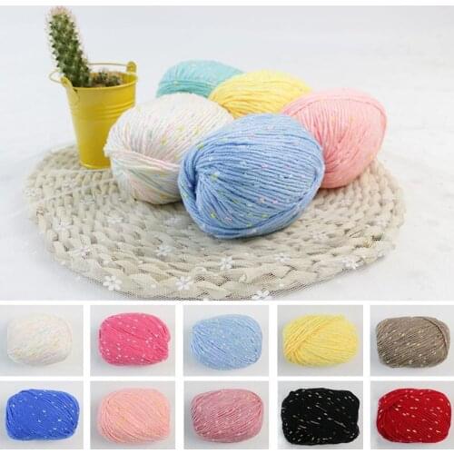 50G/Picture Color Dotted Silk Barbie Fleece Yarn Hand Crocheted Milk Cotton Baby Wool Yarn Diy Bib Sweater Hand Knitting Yarn