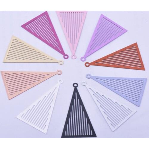 50pcs AB1768 19*34mm Brass Orange Triangle Charms DIY Earring