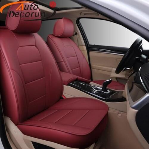 AutoDecorun Genuine Leather Seat Cushion for Dodge Challenger Seat Covers Auto Accessories Cowhide Car Seat Protectors 2008-2017
