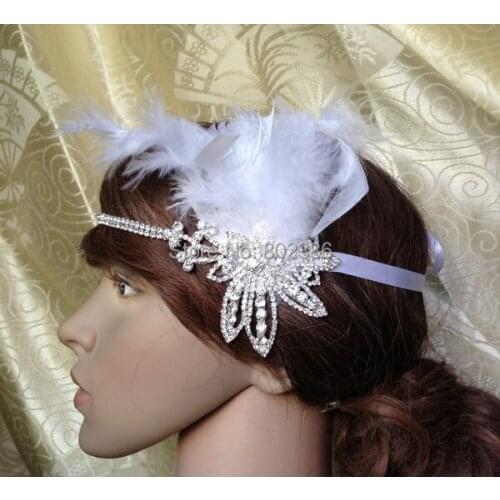 Free Shipping Girl Feather Rhinestone Headband Kids Hair Accessories