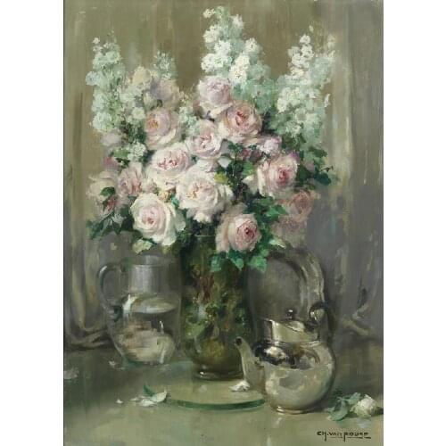 Free Shipping Modern Home Decoration Wall Art Oil Paintings Canvas Prints rose Pictures Flower Vintage Picture