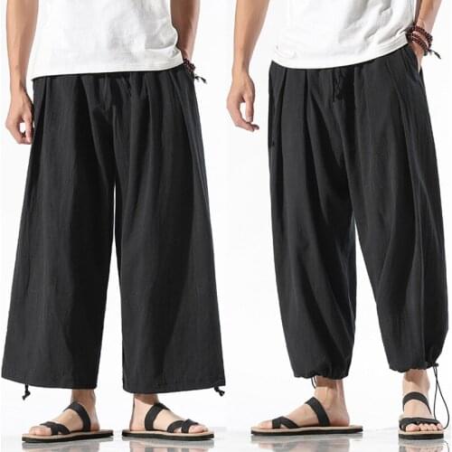 Fashion Summer Lantern Harem Pants 2021 Men Look Thin Retro Loose Sports Trousers Nine-point Casual Pants Streetwear Sweatpants
