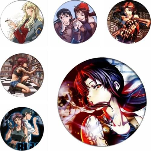 Black Lagoon Cosplay Backpack Badges Revy Rebecca Brooch Icon Anime Collection Toys Rock Balalaika Breastpin for Clothing
