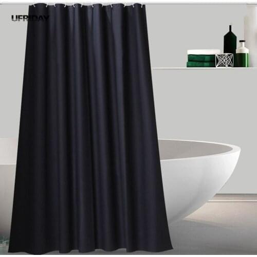 UFRIDAY Nordic Black Waterproof Polyester Shower Curtain Thick Bathroom Curtain Advanced Eco-friendly Home Hotel Bath Curtain