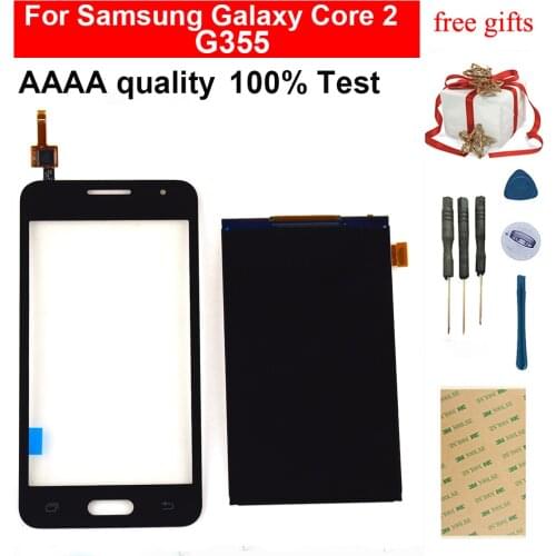 For Samsung Galaxy Core 2 G355 G355H G3559 G355M Duos Black / White Touch Screen Digitizer Panel Sensor + LCD Display Monitor